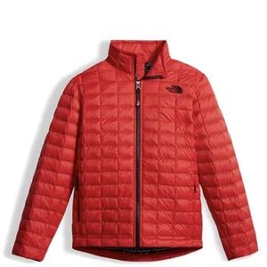 THE NORTH FACE• M 10/12• THERMOBALL RED & BLACK QUILTED WARM PUFFER COAT•